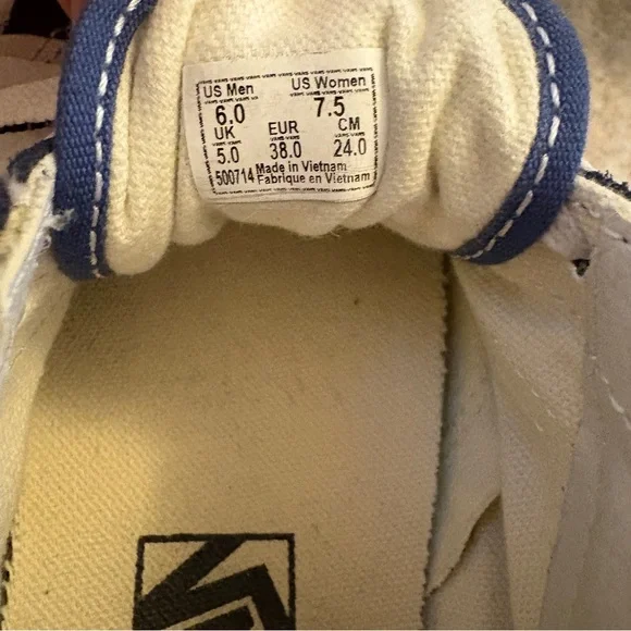 Vans Blue and White Checkered Old Skool Sneakers - Picture 9 of 11